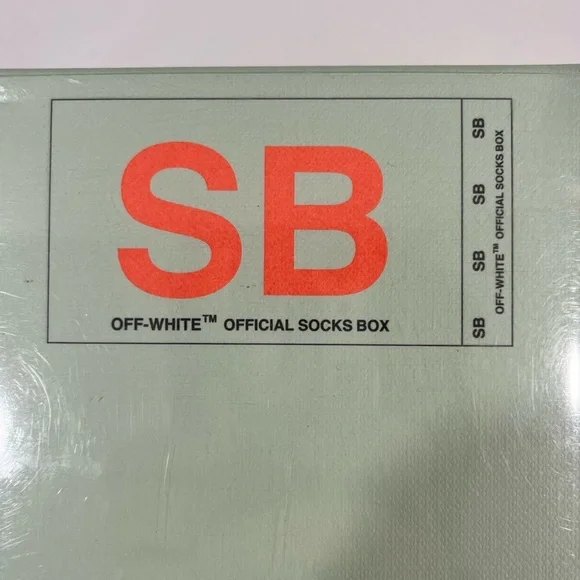 New in box! Off-white, Diagonals Mid Socks, black, size U - Picture 5 of 11